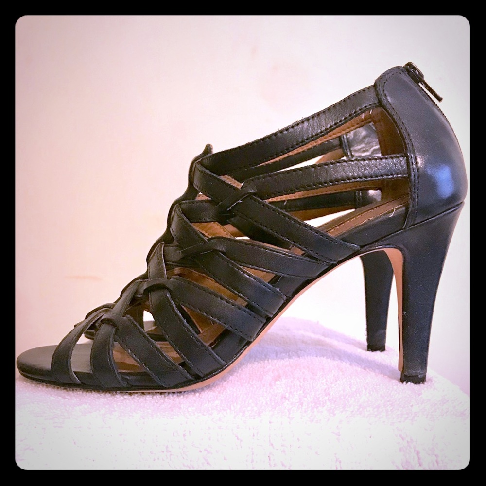 Corso Como - Strappy Black Leather Heels - Sz 7.5